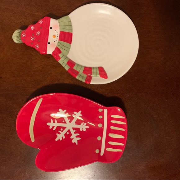 Hallmark mitten & snowman candy dish - Picture 1 of 6